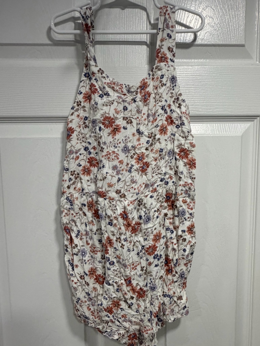 Girls White Floral Romper
